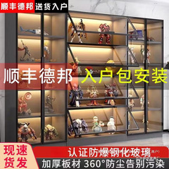 軽い豪華なガラスの扉の手作りのタンスのレゴの模型の展示棚の家庭用の収納は現在物置のショーケースをしています。
