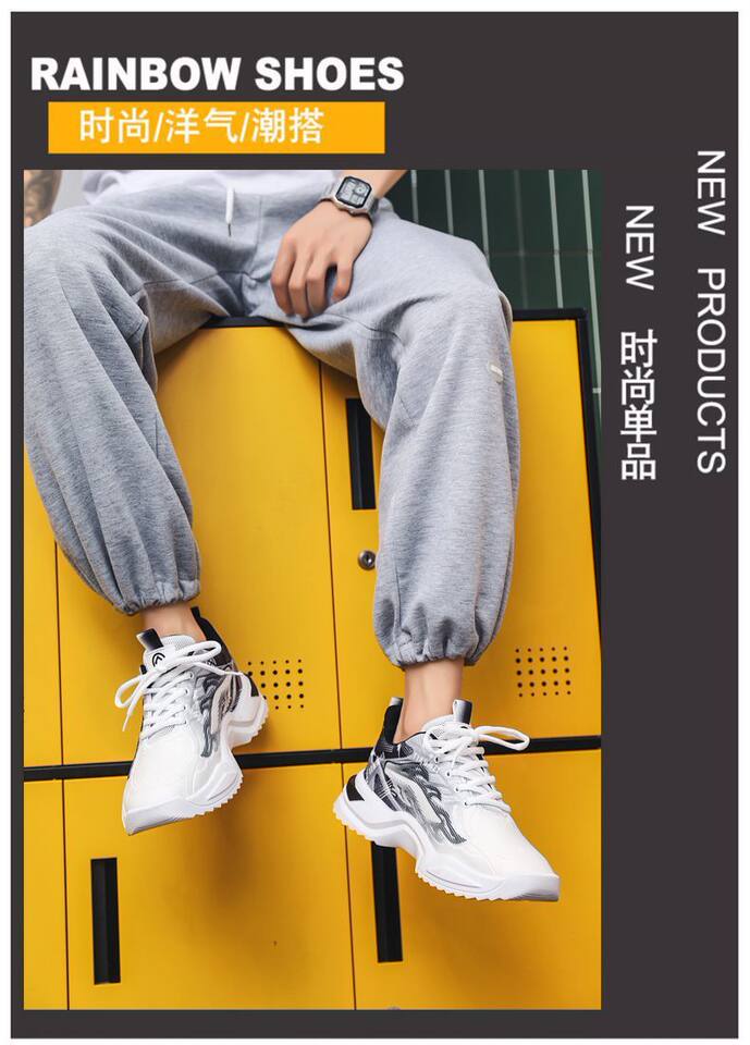 Giày thể thao nam sneaker lưới thoáng khí phối màu, đế thấp 3 cm — 3529 xanh da trời, 3529 đen trắng chi tiết 1