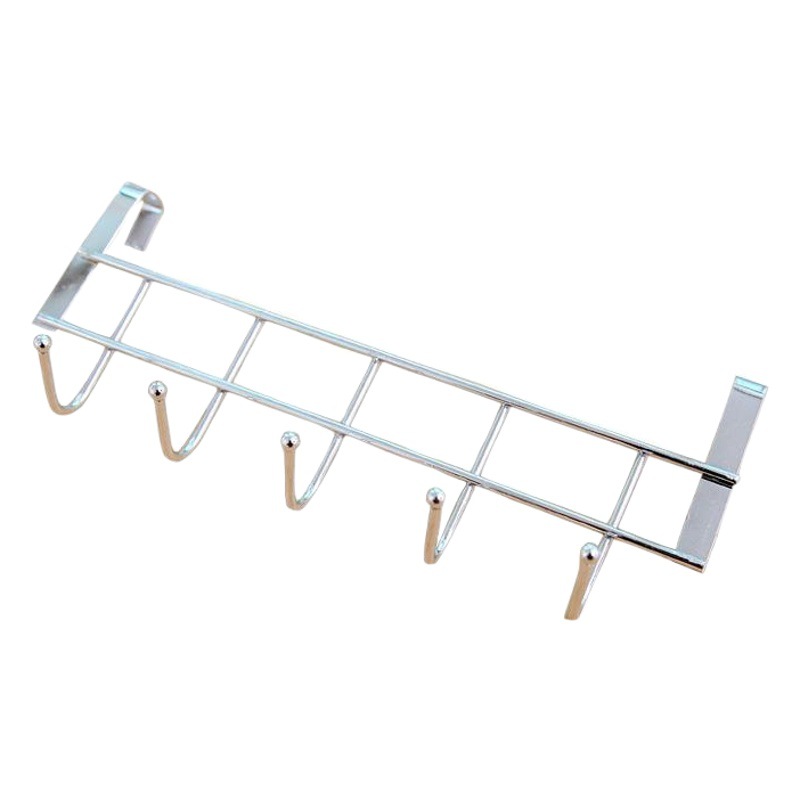 Gancho de hierro de 5 piezas puerta del gabinete gancho trasero gancho de puerta sin perforar gancho de cinco piezas gancho de fila