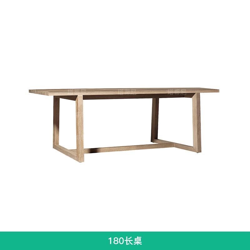 Teca al aire libre mesa y silla terraza al aire libre jardín apenado mesa de madera maciza y silla Villa patio antiséptico madera mesa de comedor y silla