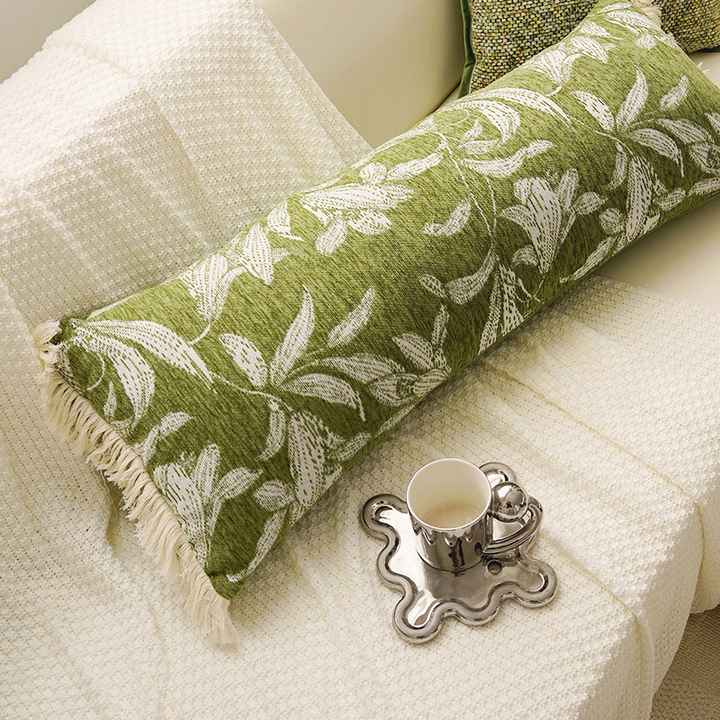 Cojín de cama larga marroquí, almohada lumbar, sofá de sala de estar estilo retro Maillard, funda de almohada con flecos largos, con núcleo image 13