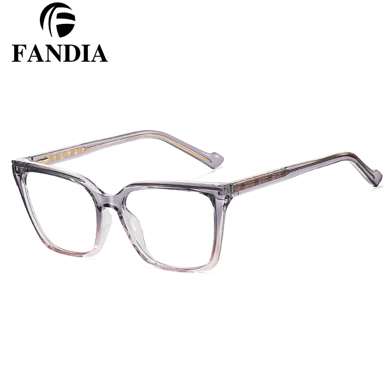 82268 nuevo modelo de comercio exterior TR90 gafas cuadradas anti-luz azul moda femenina CP propiónico pie espejo de computadora marco de miopía