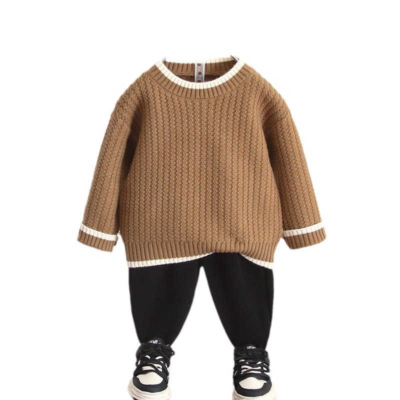 6690 Suéter de punto para niños Suéter de otoño e invierno para bebés coreanos Top grueso 2025 Nuevo suéter de invierno para niños image 6