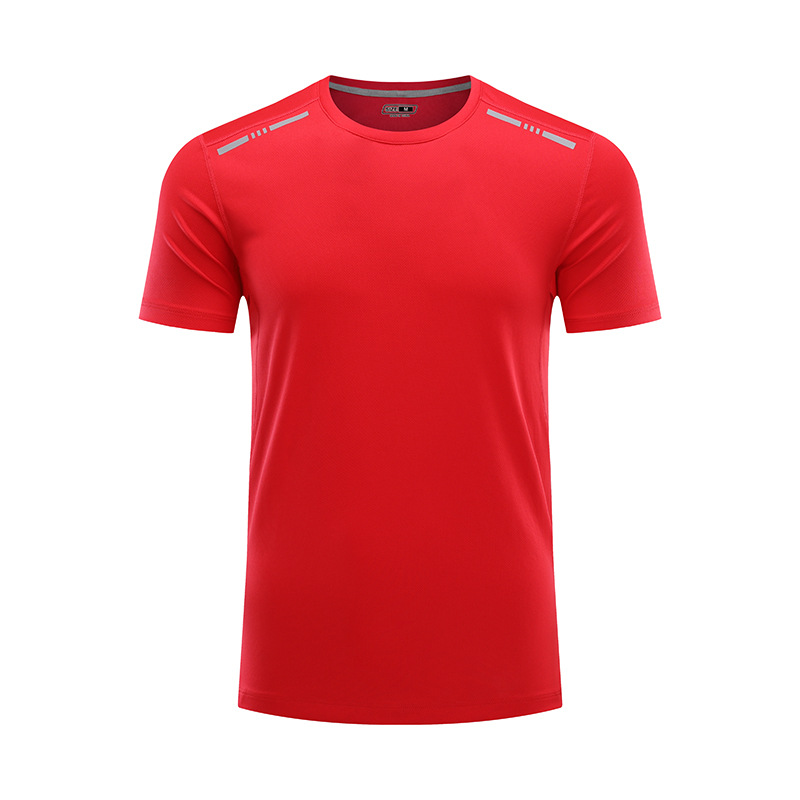 Ag de alta gama antibacteriano desodorante sudor absorción cuello redondo camiseta de publicidad deportiva reflectante de manga corta camiseta de secado rápido camiseta personalizada