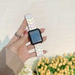 適用於蘋果5678代鐳射新三株手錶錶帶 apple watch SE 手錶腕帶