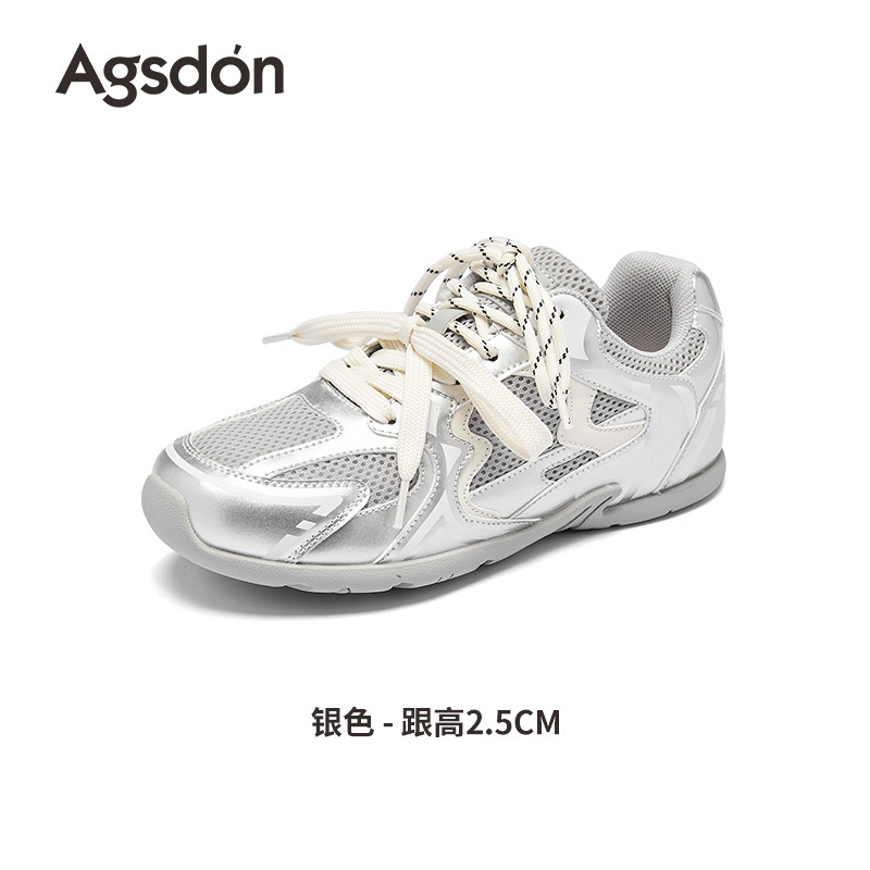 奥古狮登银色德训鞋女2025新款夏季厚底机能赤足鞋芭蕾阿甘运动鞋|undefined