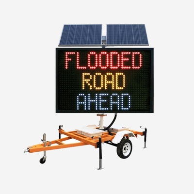 Produce Trailer solar energy traffic display outdoors information intelligence Full color yellow trailer