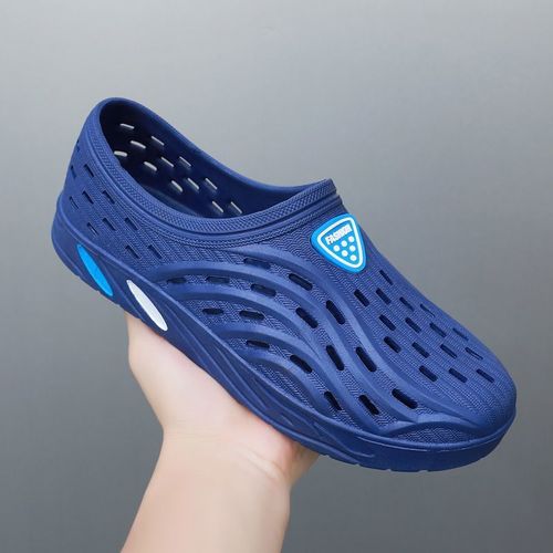 Men's Summer Outerwear Slip-on Shoes with Head Covering, Non-slip Sports Sandals for Driving, Breathable Beach Shoes Trend