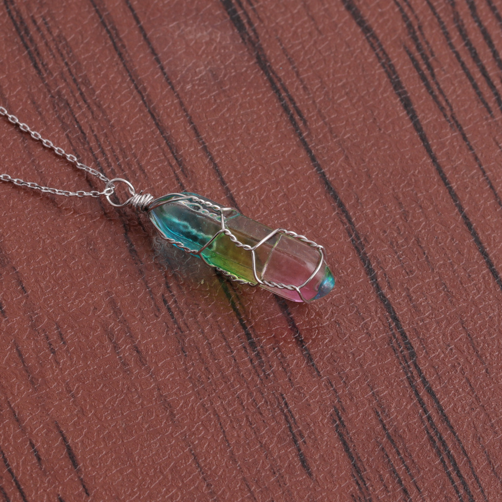 Korean Fashion Multicolor Crystal Pendant Necklacepicture9