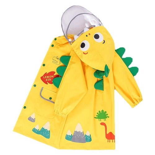 Lemon children's raincoat split boy and girl toddler poncho cute cartoon school bag reflective rain gear for primary school students