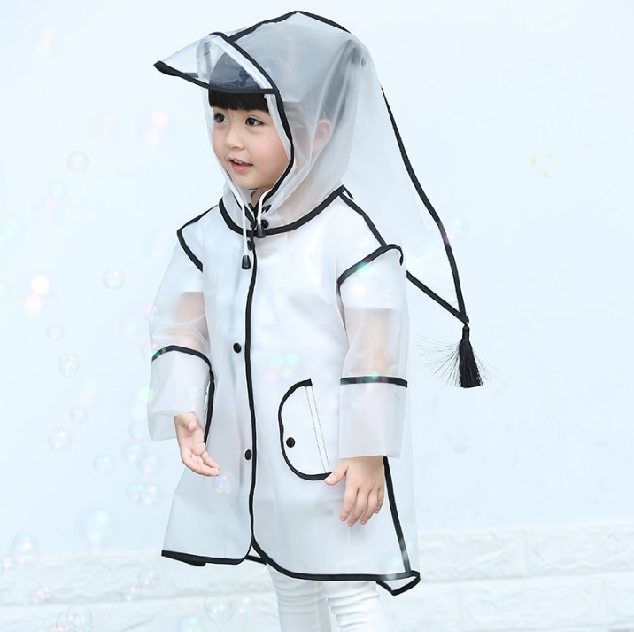 Impermeable para niños pequeños, niños de preescolar, engrosado para niños y niñas, impermeable para estudiantes de primaria, niños grandes, moderno y transparente.