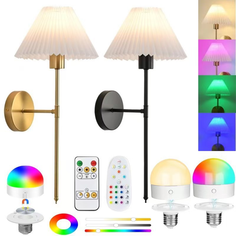 Cross-Border American-Style Retro Gold Wall Lamp Bathroom Bedside Vanity Wall Lamp Bedroom Living Room Study Wall-Mounted Wall Lamp