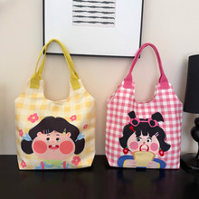 厂家批发卡通时尚帆布袋女大容量托特包学生2026新款休闲背心包