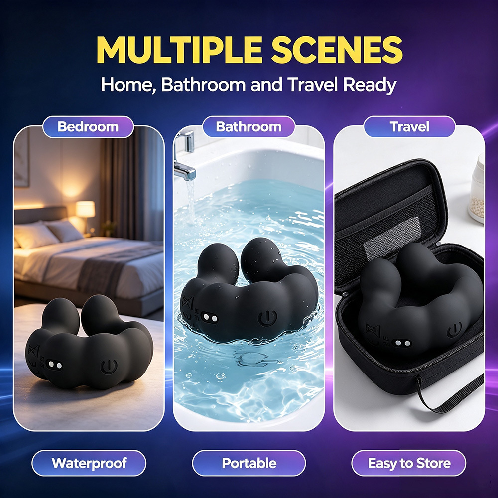 Rechargeable Vibrating Cock Ring, Dual-Use Couples Ring, Liquid Silicone, Black — detail image 7