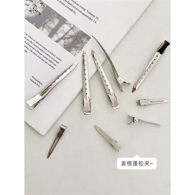 Carpeta esponjosa para el cabello, pinza para el cabello que no deja marcas, pinza de posicionamiento de boca de pato con flequillo, clip de peinado para maquillador, horquilla para la cabeza image 4