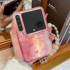 Huawei pura x 携帯電話ケース蝶模様ブルーミング purax 折りたたみスクリーンシンプルなブレスレット女性保護カバーに適しています