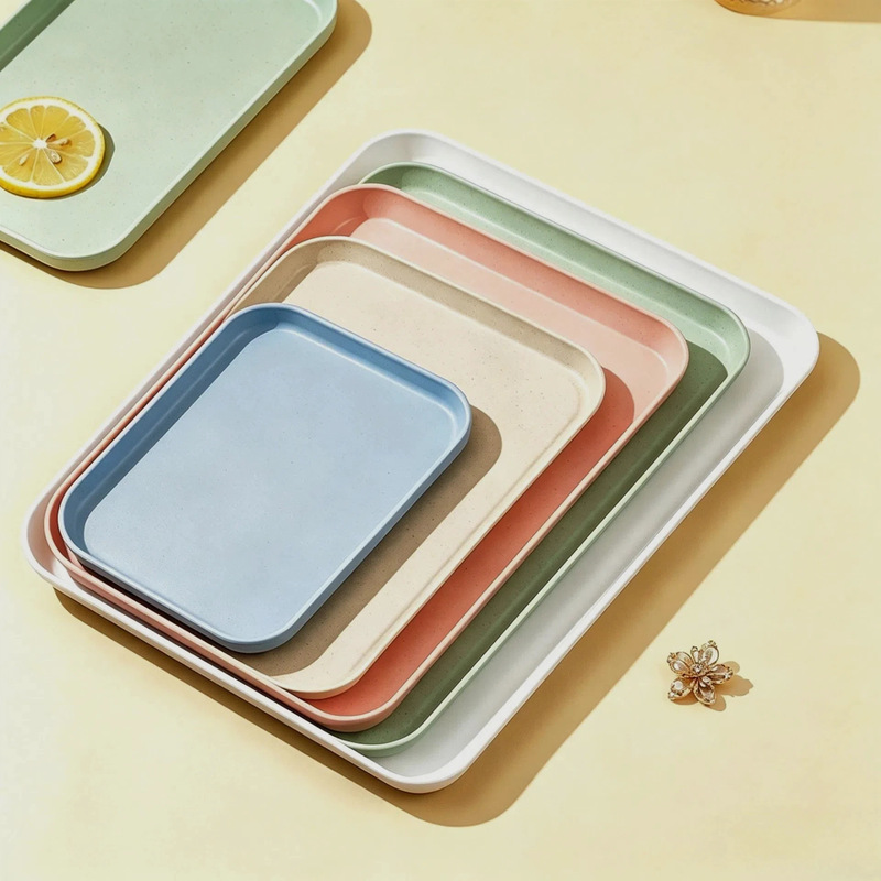 Outdoor Household Plastic Tea Tray Rectangular Tray for Cups, Water Glasses, Fruit, Cakes, Tea Sets, Tea Cups, Plates, and Dinner Plates Outdoor Household Plastic Tea Tray Rectangular Tray for Cups, Water Glasses, Fruit, Cakes, Tea Sets, Tea Cups, Plates, and Dinner Plates