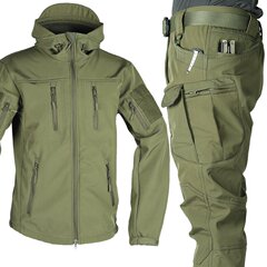 クロスボーダーの柔らかい殻の突撃服のスーツの男性の戸外のベルベットの保温のコートの防水の耐磨耗の登山服の訓練服の軍のファン