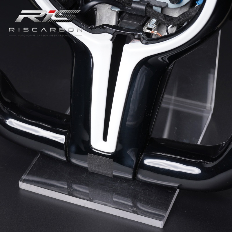 Suitable for Bmw Painted White Perforated Leather Belt Led Flat-Bottomed Steering Wheel F30F10F11F15F16F20F25
