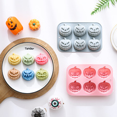 スポット6連3種類の異なるカボチャの形のシリカゲル金型ハロウィーンケーキ金型手作り石鹸チョコレート金型
