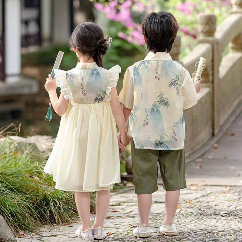 Hanfu for men and women, children's summer suit for early age, Chinese style
