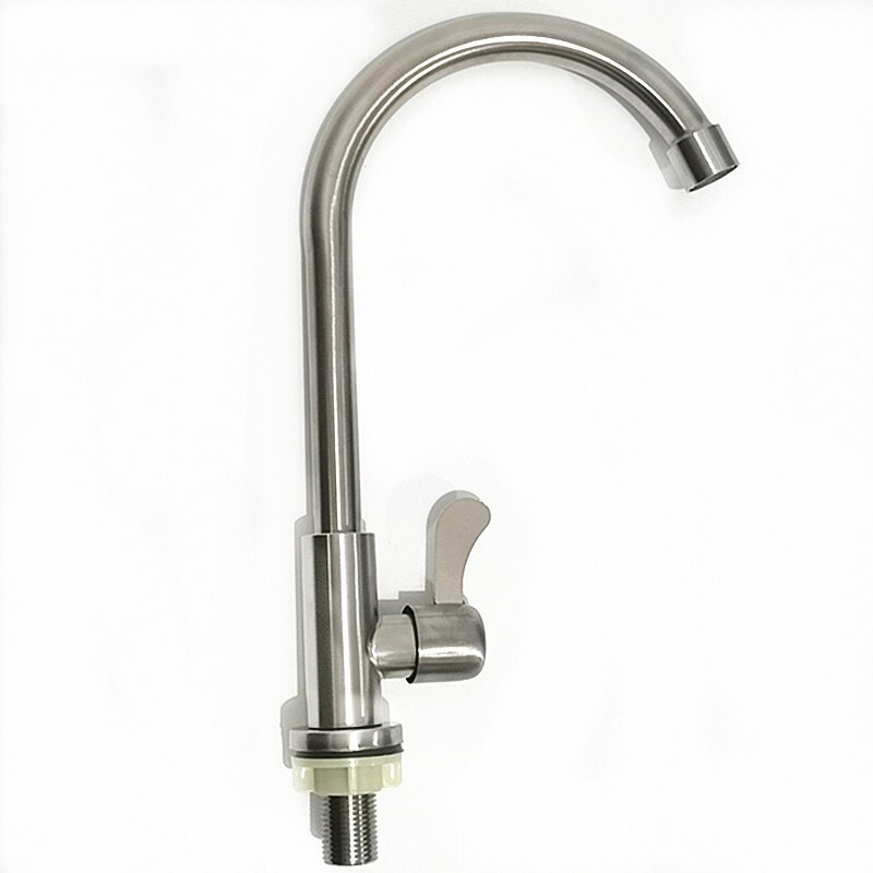 Stainless steel round vertical single cold sink faucet vegetable basin faucet kitchen faucet factory direct sales