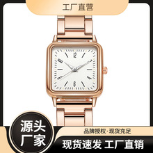 新款数字钢带夜光男女士手表钢带方形手表女表货源现货一件代发