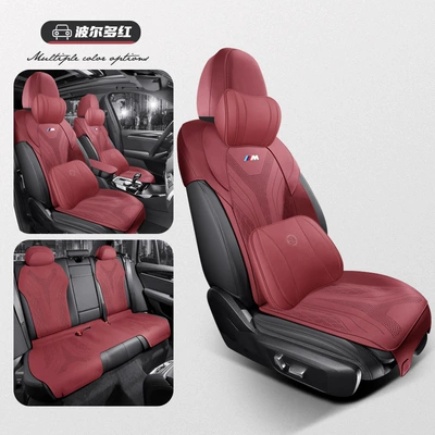 Modelə uyğun (Original) oturacaq örtükləri perforated summer suede seat cover - perdo-red-memory-foam-version-bmw-x3-special-five-seats