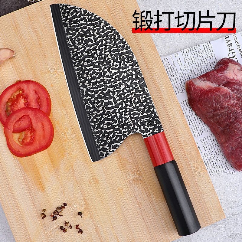Cuchillo de cocina de acero inoxidable, cuchillo de cocina doméstico, cuchillo de corte de carne, cuchillo de forja de doble propósito para dormitorios
