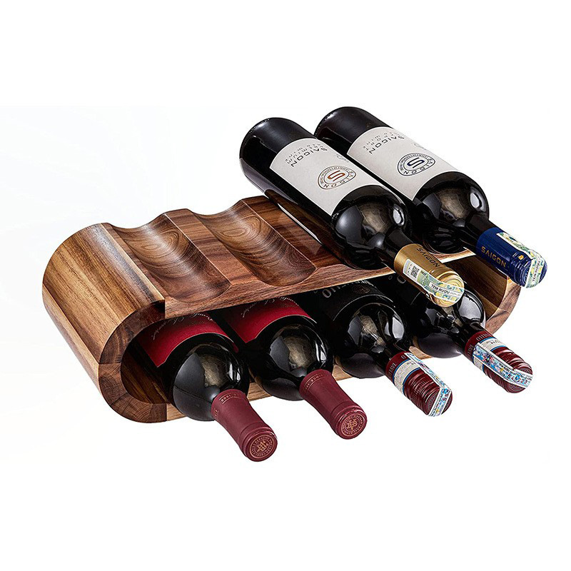 木质双层红酒架摆件葡萄酒架实木现代简约桌面红酒展示架轻奢酒架