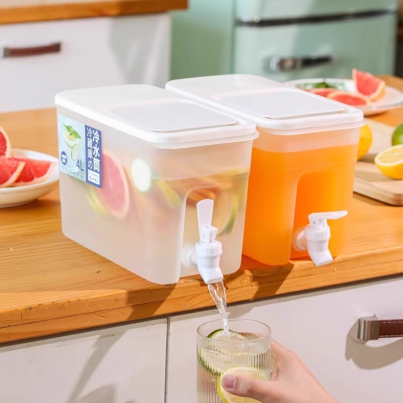 蛇口付き冷蔵庫コールドケトル、家庭用大容量高温耐性プラスチック沸騰水カップ飲料バレル冷水とホット両用|undefined