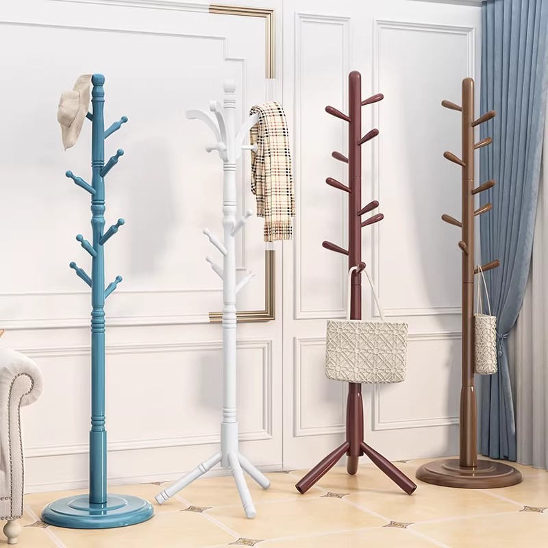 Solid Wood Floor Hangers Bedroom Hangers Do Not Take up Space Household Coat Rack Clothes Rack Simple Vertical Rod Hangers