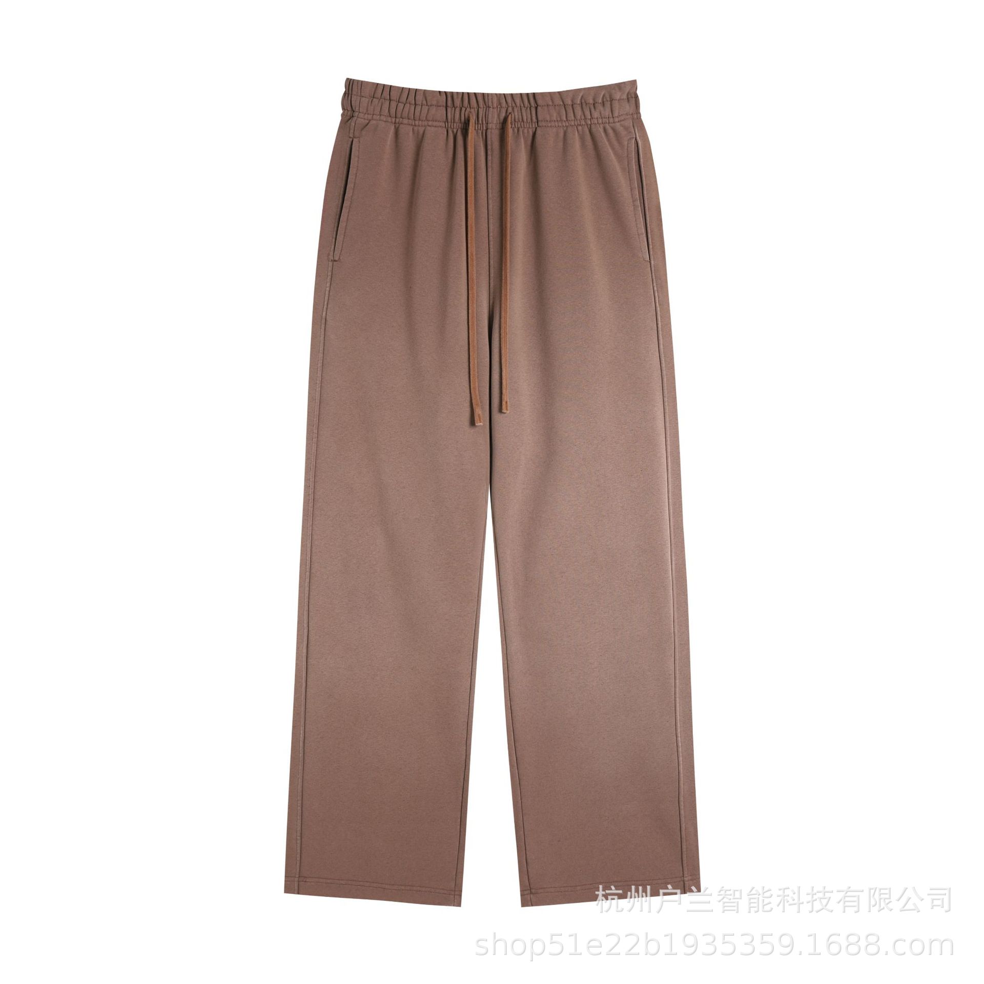 400g brushed distressed gradient sweatpants coffee