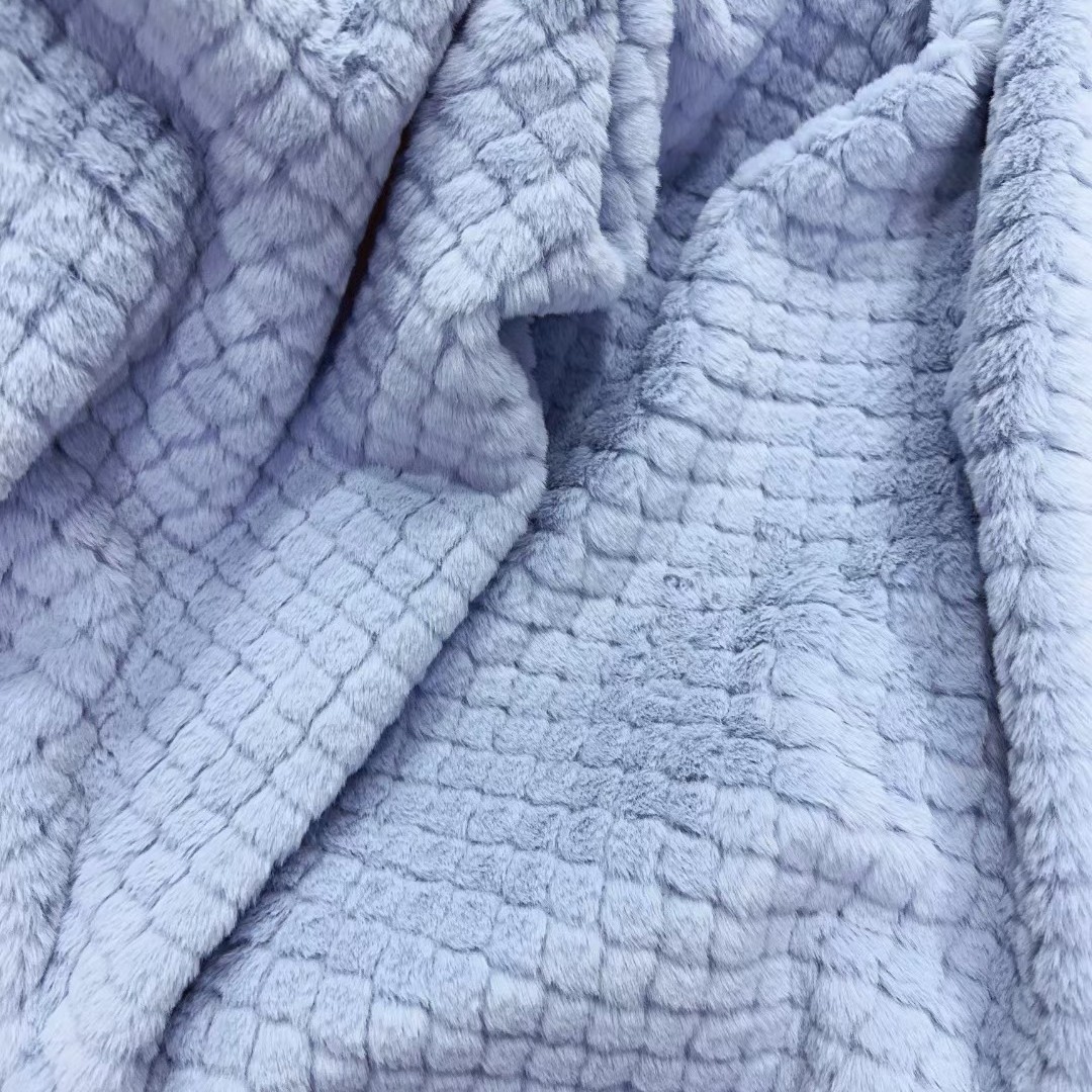 Fábrica venta directa de piña rejilla de conejo artificial rejilla de diamante rejilla ropa juguetes tela de peluche de tela de peluche
