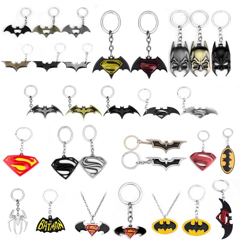 Cross-Border Film and Television Merchandise Superman Vs. Batman Superman Batman Keychain Metal Necklace Bag Pendant Cross-Border Film and Television Merchandise Superman Vs. Batman Superman Batman Keychain Metal Necklace Bag Pendant