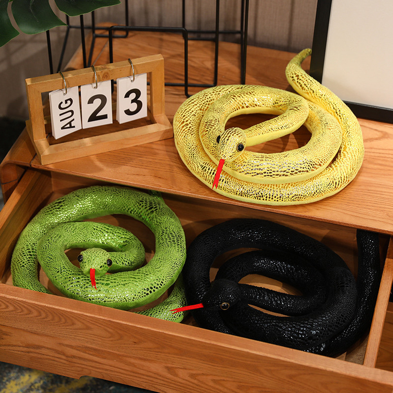 Simulación de peluche pitón toda la persona extraña dibujos animados gran juguete de peluche serpiente nuevo animal de simulación gran muñeca serpiente