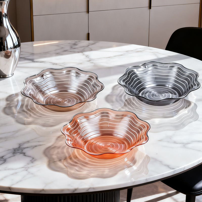 Wholesale Silver-Plated Plastic Plate Set Nordic Style Wavy Edge Fruit Plate Restaurant Dessert Table Decorative Plate Wholesale Silver-Plated Plastic Plate Set Nordic Style Wavy Edge Fruit Plate Restaurant Dessert Table Decorative Plate