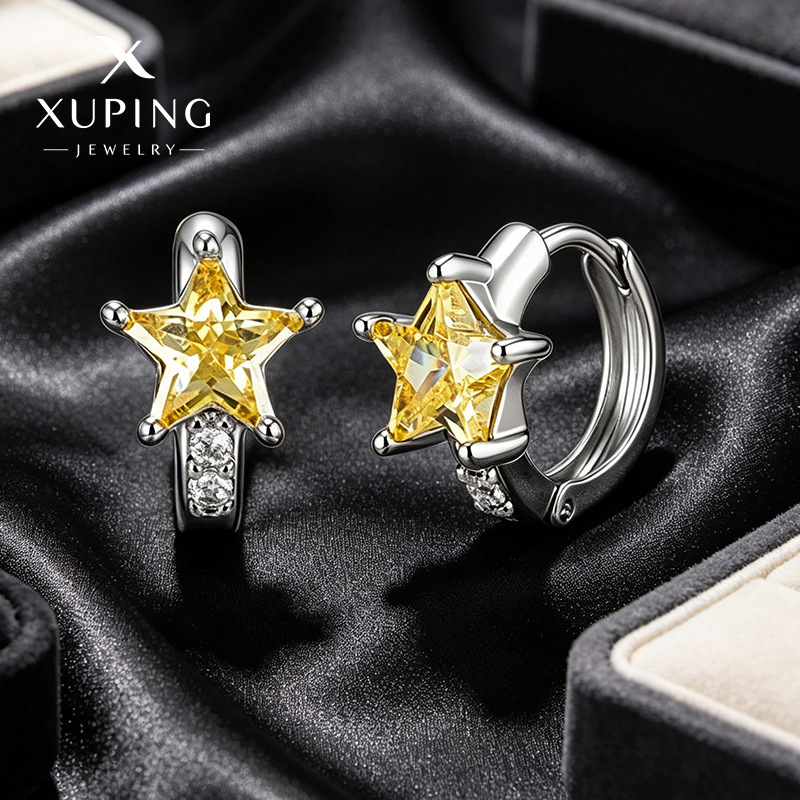 Xuping joyería estilo de moda europea y americana aretes exagerados doble fila brillante aretes de aretes de arroz de arroz pendientes de arroz transfronterizos aretes al por mayor image 64