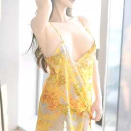 黄色战袍性感女情趣少妇内衣紧身吊带激情诱惑女午夜魅力套装2426