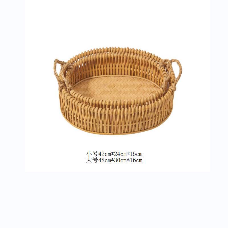 Cestas de frutas de caña tejidas a mano pan pan al vapor sala de estar canasta de estilo retro chino