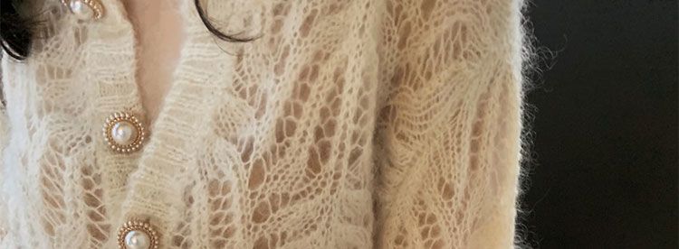 【Kasjmierfamilie】 Dunne wollen damesvestjas met uitgehold mohair gebreid temperament, gecombineerd met een korte_voghion.com