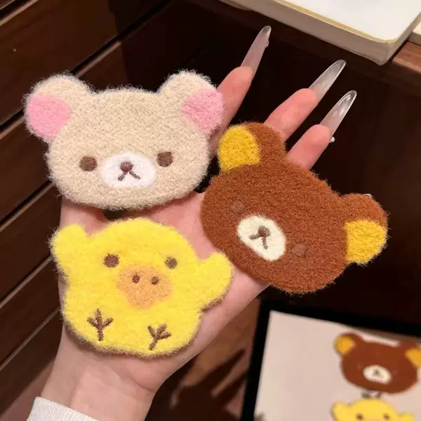 New cute cartoon chick and bear hair clips, magic tape for fixing stray hairs, hair accessories, a niche product