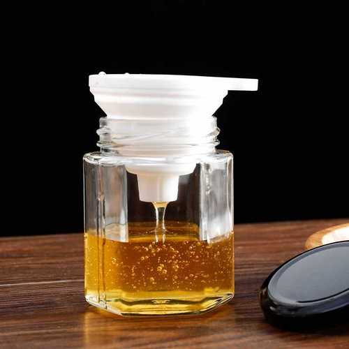 Glass sealed jar honey jar jam white sugar sealed lidded storage jar household honey hexagonal jam bottle