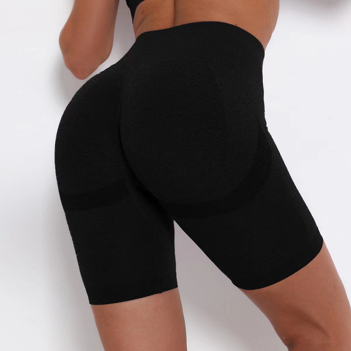 Europa y América Cross-Border Fitness Cinco puntos cintura alta elevación de cadera deportes de red de melocotón ajustado pantalones de calzado