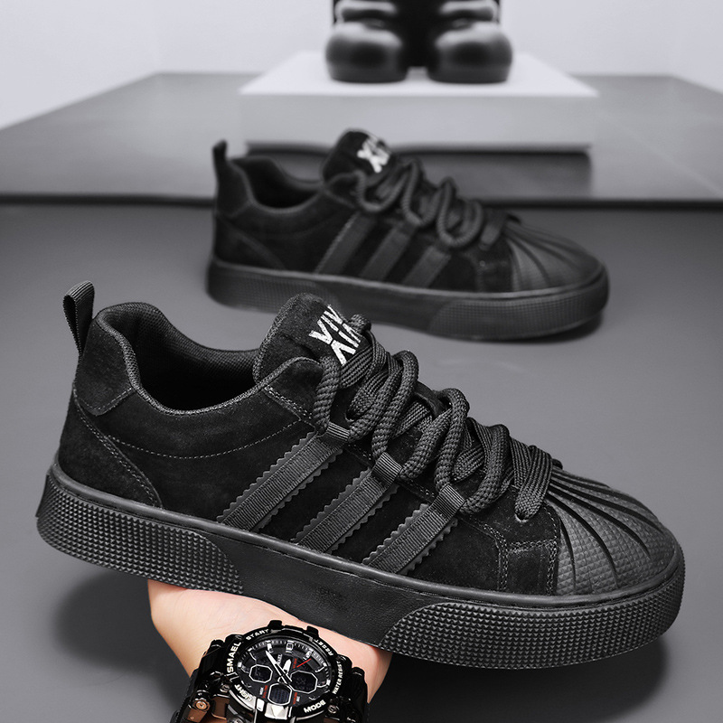 Zapatos de hombre con cabeza de concha, trabajo en el sitio de construcción de primavera y verano, todos los zapatos de trabajo de seguro laboral negro, zapatos de deporte de marca de moda para hombres impermeables, suela gruesa