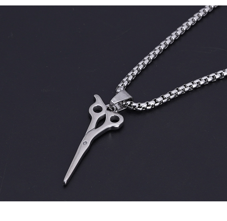 Hårtrimmer halsband med rostfritt stålhänge för män_voghion.com