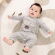 Children's jumpsuit spring and summer modal pajamas thin long sleeve baby air conditioning clothing boys and girls Anti-kick sleeping bag