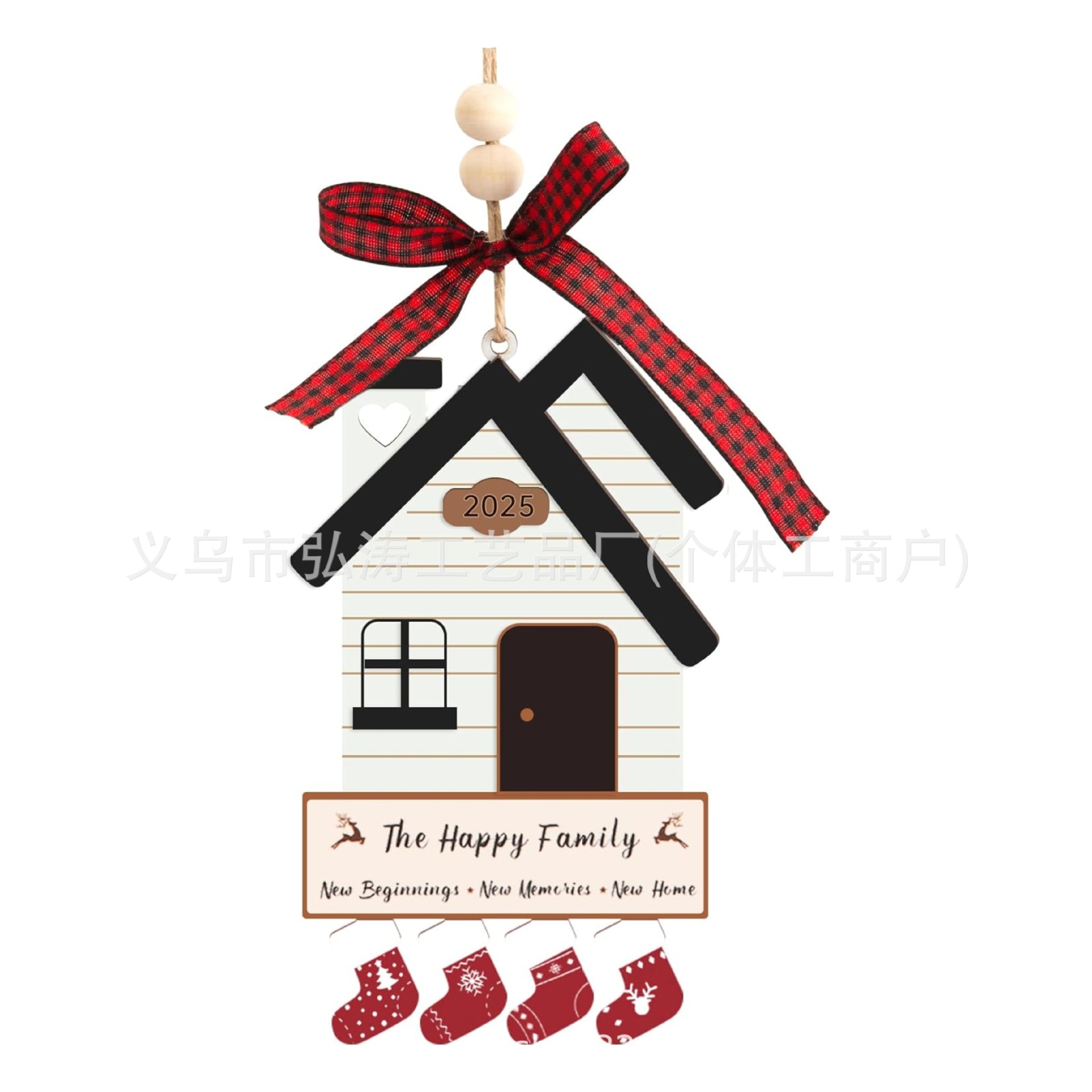 Decoración colgante 2026 nuevo mejor regalo de mudanza decoración de madera decoración para el hogar decoración del árbol de Navidad rojo