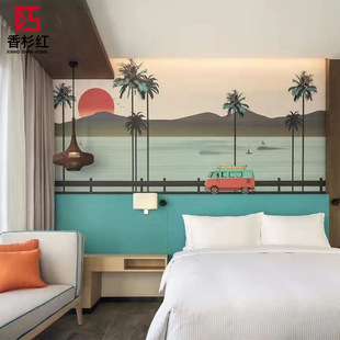 Xiangshan Red Hotel Furniture Standard Room Full Set Customized Guest Room Star Chain Hotel Guesthouse Apartment Suite Customization