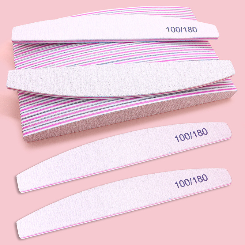 Nail art tools: gray sandpaper nail file, nail shaping and polishing strip, crescent-shaped, washable, nail art buffing strip, available for wholesale Nail art tools: gray sandpaper nail file, nail shaping and polishing strip, crescent-shaped, washable, nail art buffing strip, available for wholesale
